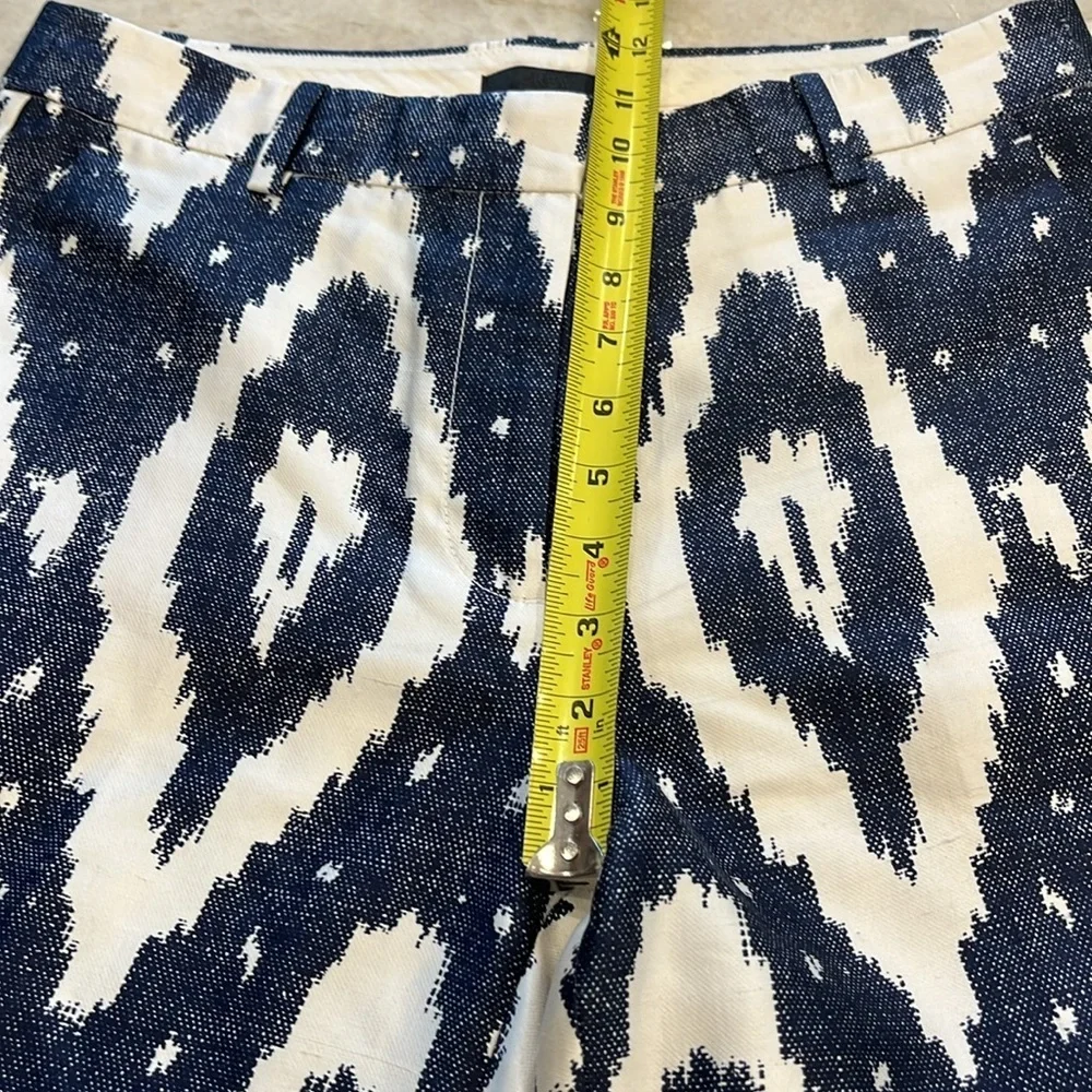 J Crew‎ Collection | Silk Ikat Print Cigarette Pants | Navy & White | Women's 6